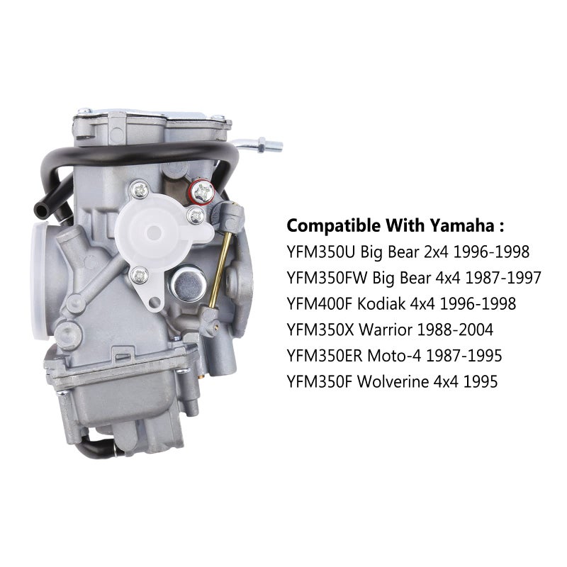 MINSTAR Warrior 350 Carburetor Fits Yamaha YFM350X Warrior 1988-2004  Kodiak 400 1996-1998  YFM350 Big Bear 1987-1998  YFM350ER Moto-4 1987-1995  YFM350F Wolverine 4x4 ATV - Image 3